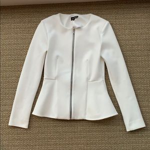 Topshop White Peplum Jacket
